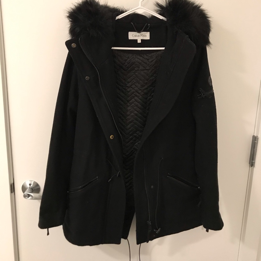 Calvin Klein black jacket with hood